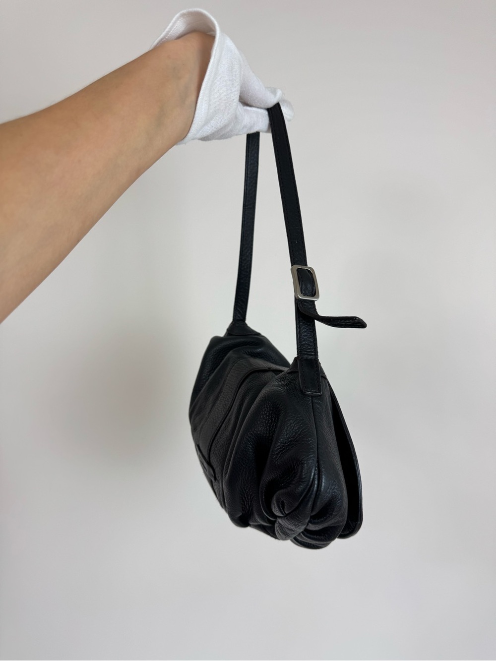 Cole Haan Luna Flap Pebble Leather Y2K Crescent Shoulder Bag - Picture 7 of 16